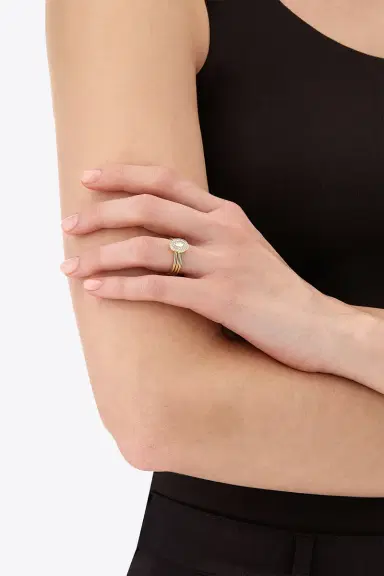 NANIS Diamond Halo Three Band Circle Ring | Thumbnail 2