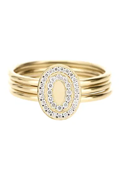 NANIS Diamond Halo Three Band Circle Ring | Thumbnail 1