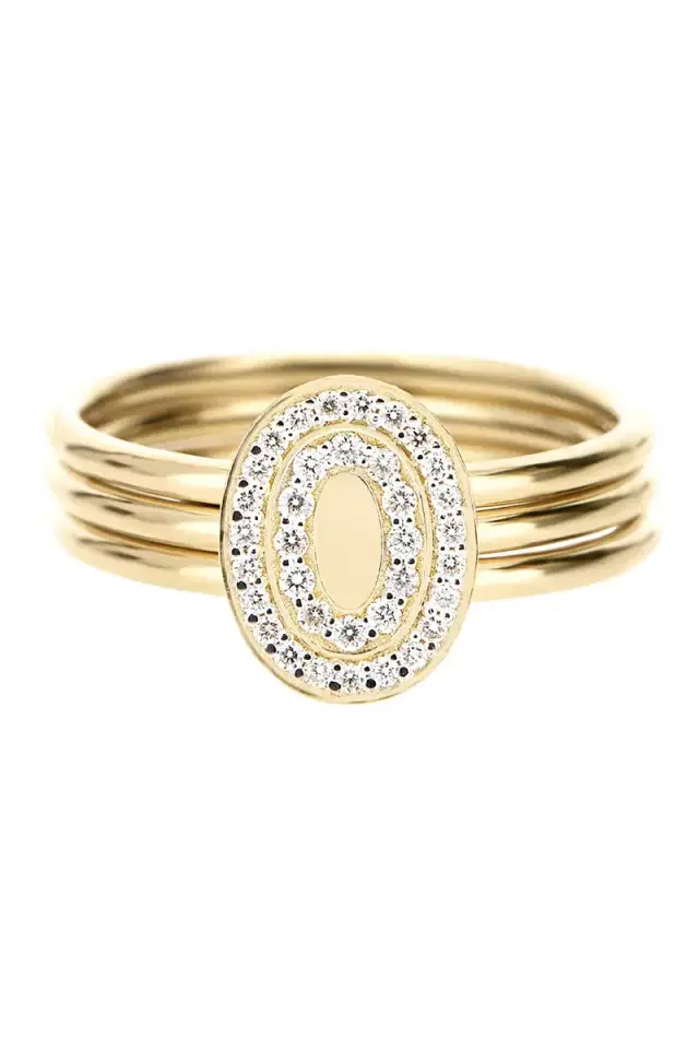NANIS Diamond Halo Three Band Circle Ring