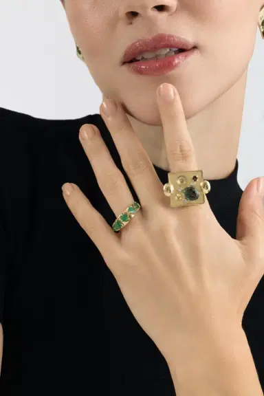 CAROL KAUFFMANN Green Tourmaline Rocks Pedrita Ring | Thumbnail 4 CAROL KAUFFMANN Green Tourmaline Rocks Pedrita Ring | Thumbnail 4