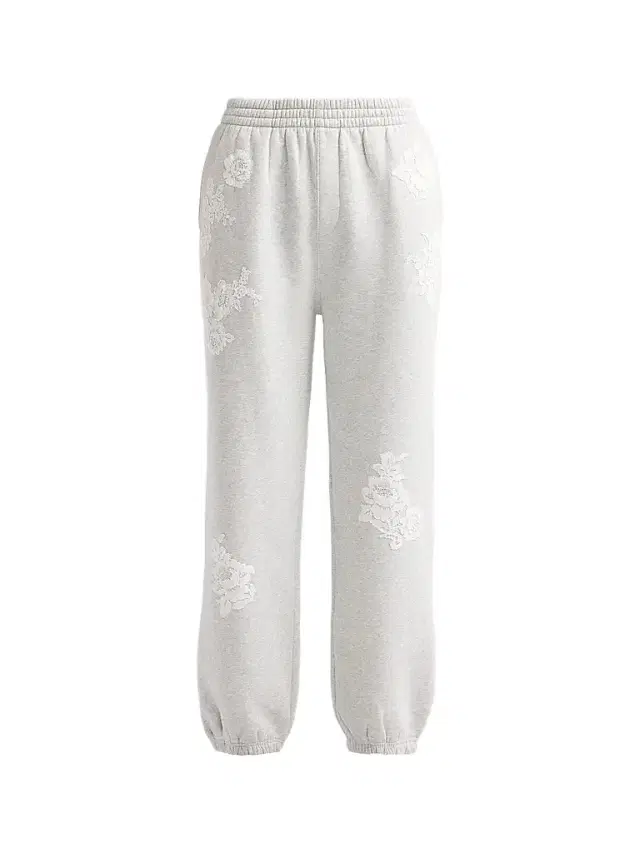 LoveShackFancy Women's Lilia Lace Appliqué Sweatpants - Silver Fog