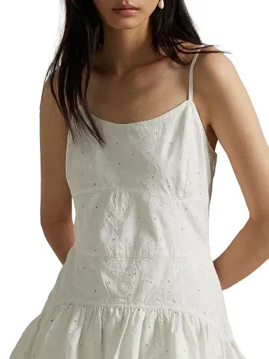 Polo Ralph Lauren Women's Paneled Eyelet Cotton Minidress - White | Thumbnail 6 Polo Ralph Lauren Women's Paneled Eyelet Cotton Minidress - White | Thumbnail 6