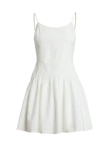 Polo Ralph Lauren Women's Paneled Eyelet Cotton Minidress - White | Thumbnail 1 Polo Ralph Lauren Women's Paneled Eyelet Cotton Minidress - White | Thumbnail 1