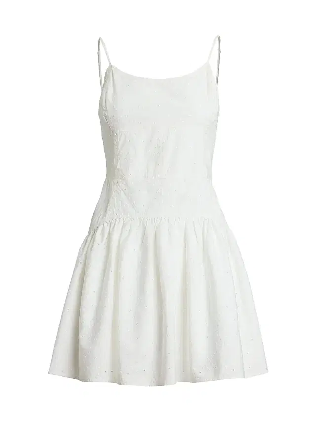 Polo Ralph Lauren Women's Paneled Eyelet Cotton Minidress - White