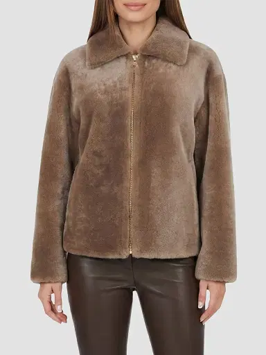 Gorski Women's Select Lamb Jacket - Taupe - Size Small | Thumbnail 3 Gorski Women's Select Lamb Jacket - Taupe - Size Small | Thumbnail 3