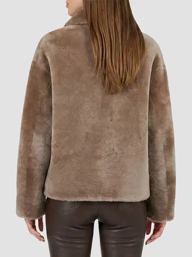 Gorski Women's Select Lamb Jacket - Taupe - Size Small | Thumbnail 5 Gorski Women's Select Lamb Jacket - Taupe - Size Small | Thumbnail 5