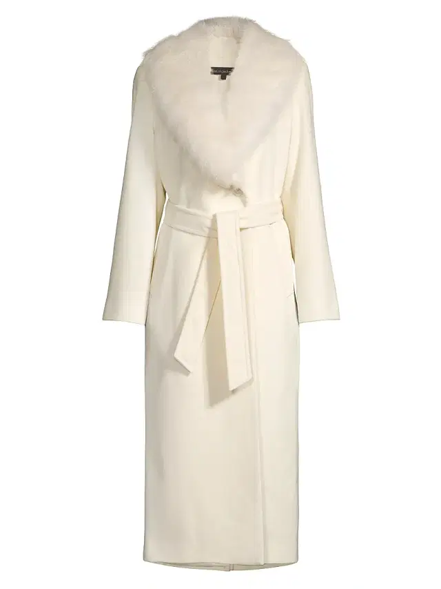 Sofia Cashmere Women's Cashmere & Shearling Maxi Coat - Ivory - Size 8