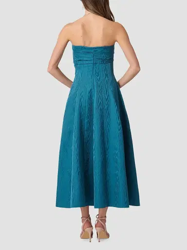 Shoshanna Women's Wastson Moire Strapless Cocktail Dress - Topaz | Thumbnail 3 Shoshanna Women's Wastson Moire Strapless Cocktail Dress - Topaz | Thumbnail 3