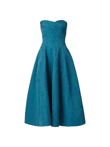 Shoshanna Women's Wastson Moire Strapless Cocktail Dress - Topaz | Thumbnail 1 Shoshanna Women's Wastson Moire Strapless Cocktail Dress - Topaz | Thumbnail 1