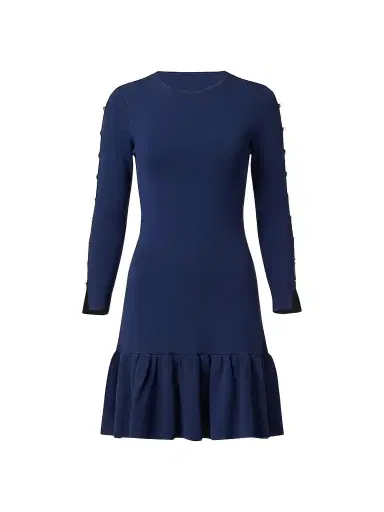 Shoshanna Women's Jace Embellished Slit-Sleeve Mini Dress - Navy | Thumbnail 1 Shoshanna Women's Jace Embellished Slit-Sleeve Mini Dress - Navy | Thumbnail 1