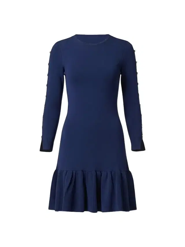 Shoshanna Women's Jace Embellished Slit-Sleeve Mini Dress - Navy