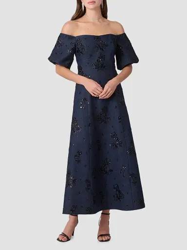 Shoshanna Women's Mona Sequined Denim Off-the-Shoulder Dress - Denim Jet | Thumbnail 2 Shoshanna Women's Mona Sequined Denim Off-the-Shoulder Dress - Denim Jet | Thumbnail 2