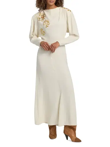 Isabel Marant Women's Samsha Floral-Embroidered Maxi Dress | Thumbnail 2 Isabel Marant Women's Samsha Floral-Embroidered Maxi Dress | Thumbnail 2