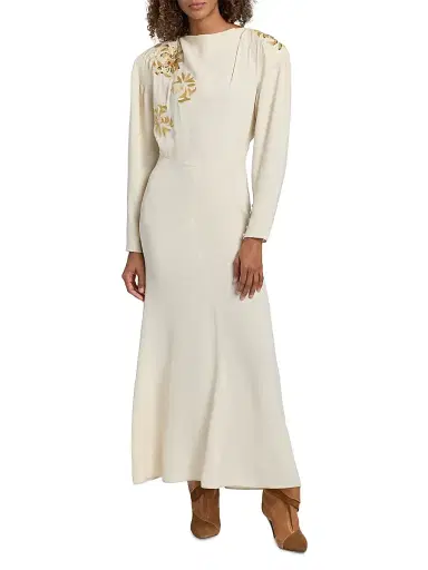 Isabel Marant Women's Samsha Floral-Embroidered Maxi Dress | Thumbnail 3 Isabel Marant Women's Samsha Floral-Embroidered Maxi Dress | Thumbnail 3