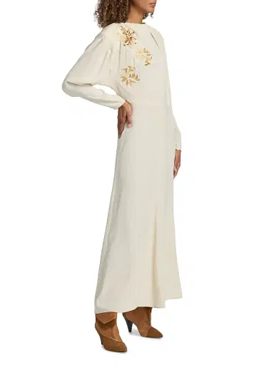 Isabel Marant Women's Samsha Floral-Embroidered Maxi Dress | Thumbnail 4 Isabel Marant Women's Samsha Floral-Embroidered Maxi Dress | Thumbnail 4