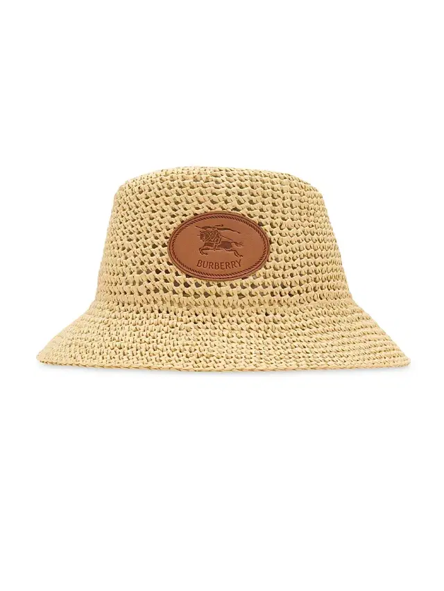 Burberry Women's EKD Crochet Bucket Hat - Natural
