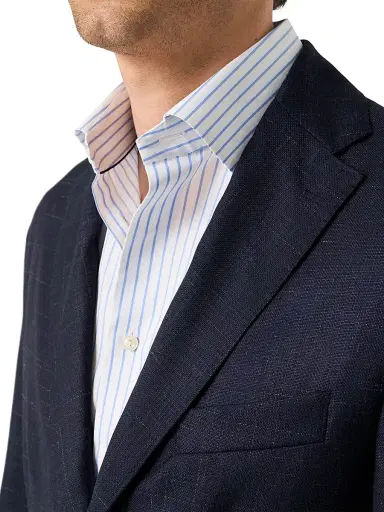 Eton Men's Brushed-Plaid Wool-Silk Jacket | Thumbnail 4 Eton Men's Brushed-Plaid Wool-Silk Jacket | Thumbnail 4