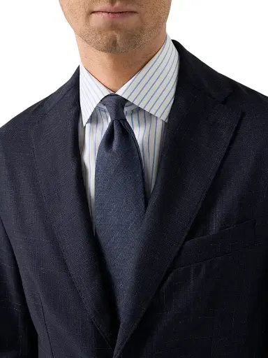 Eton Men's Brushed-Plaid Wool-Silk Jacket | Thumbnail 5 Eton Men's Brushed-Plaid Wool-Silk Jacket | Thumbnail 5