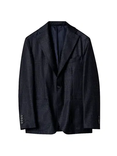Eton Men's Brushed-Plaid Wool-Silk Jacket | Thumbnail 1 Eton Men's Brushed-Plaid Wool-Silk Jacket | Thumbnail 1