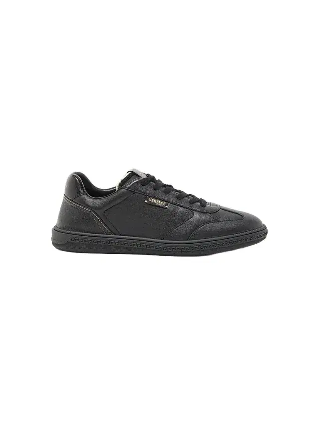 Versace Men's Leather Low-Top Sneakers - Black - Size 14