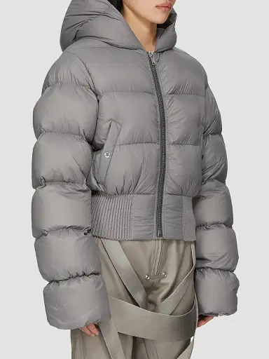 Rick Owens Women's Down Hooded Crop Puffer Jacket | Thumbnail 3 Rick Owens Women's Down Hooded Crop Puffer Jacket | Thumbnail 3