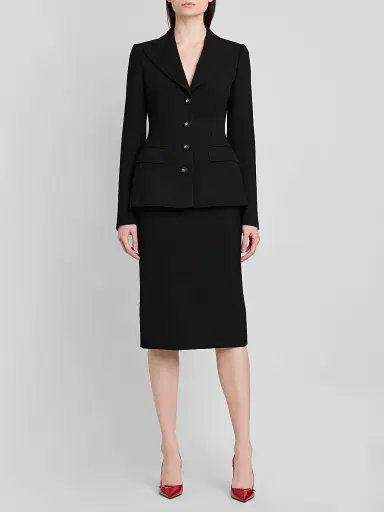Dolce & Gabbana Women's Virgin Wool Tailored Single-Breasted Jacket | Thumbnail 2 Dolce & Gabbana Women's Virgin Wool Tailored Single-Breasted Jacket | Thumbnail 2