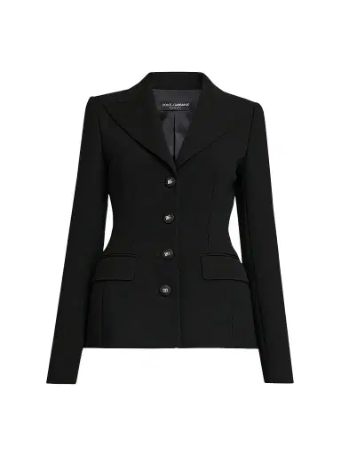 Dolce & Gabbana Women's Virgin Wool Tailored Single-Breasted Jacket | Thumbnail 1 Dolce & Gabbana Women's Virgin Wool Tailored Single-Breasted Jacket | Thumbnail 1