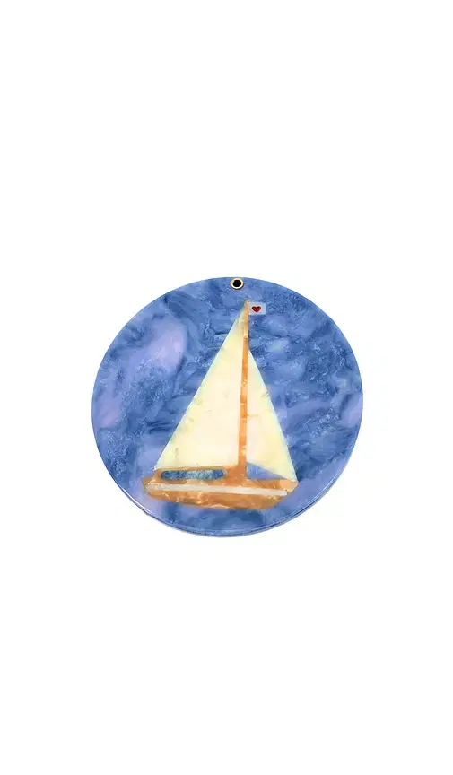 Solar Eclipse Hand-painted Sail Boat Compact Mirror