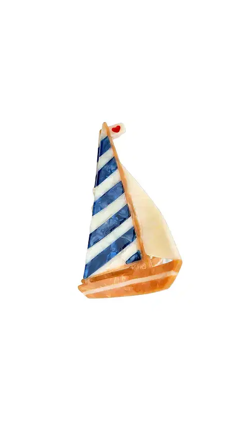 Solar Eclipse Hand-painted Sailboat Claw Hair Clip