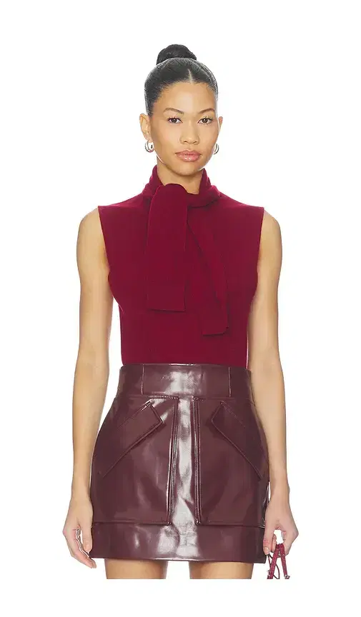 AKNVAS Giorgia Cashmere Wool Blend Sleeveless Tie Knit Top