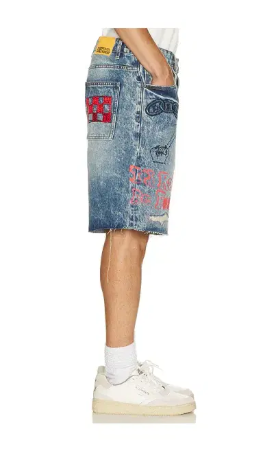 Diet Starts Monday Doodle Denim Shorts | Thumbnail 2
