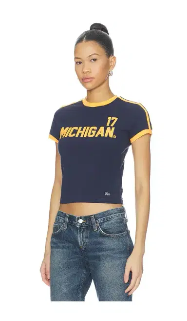Hype and Vice Michigan Goalie Baby Tee | Thumbnail 2