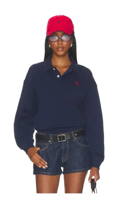 Polo Ralph Lauren Fleece Polo Long Sleeve Sweater | Thumbnail 1