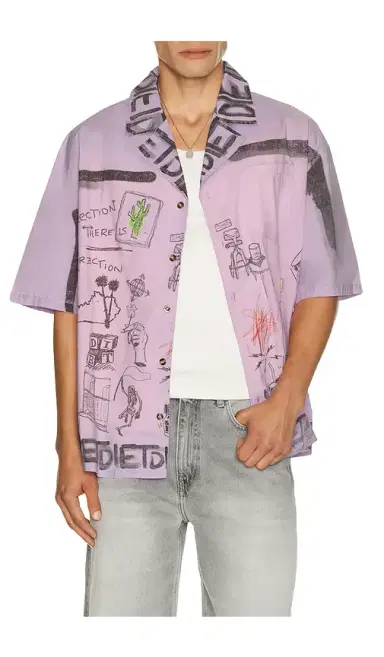 Diet Starts Monday Doodle Button Up Shirt | Thumbnail 1 Diet Starts Monday Doodle Button Up Shirt | Thumbnail 1