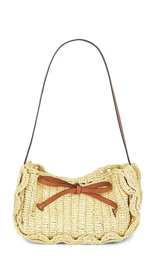 Ulla Johnson Marina Raffia Scallop Pouchette Bag