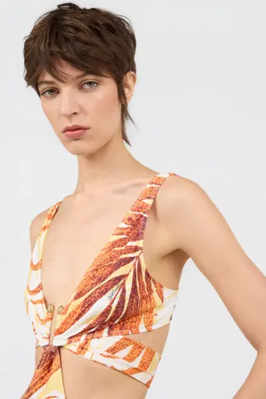 Roberto Cavalli Golden Palm One-Piece Swimsuit | Thumbnail 4