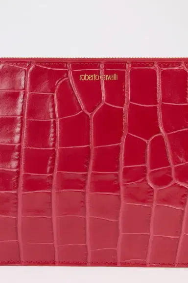 Roberto Cavalli Antique Rose Crocodile-Effect Clutch | Thumbnail 4