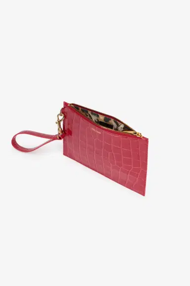 Roberto Cavalli Antique Rose Crocodile-Effect Clutch | Thumbnail 6