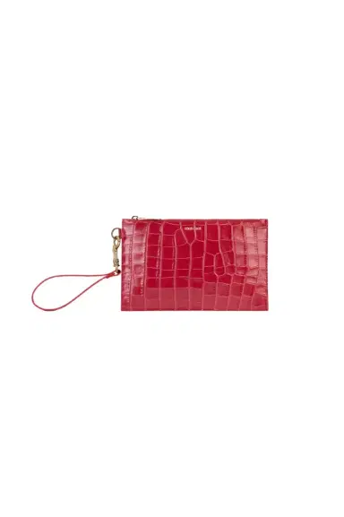 Roberto Cavalli Antique Rose Crocodile-Effect Clutch | Thumbnail 1