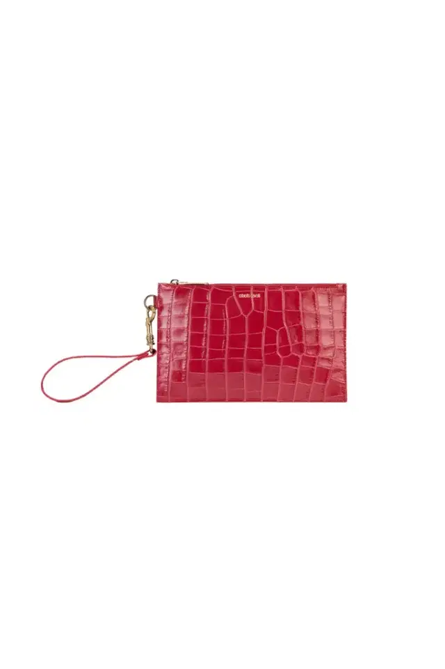 Roberto Cavalli Antique Rose Crocodile-Effect Clutch