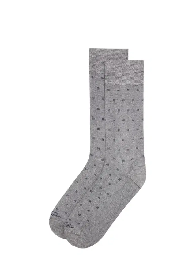 Marcoliani Men's Modal Cashmere Micro Polka Mid-Calf Socks