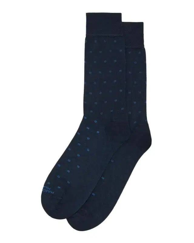 Marcoliani Men's Modal Cashmere Micro Polka Mid-Calf Socks