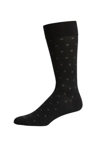 Marcoliani Men's Modal Cashmere Micro Polka Mid-Calf Socks | Thumbnail 2