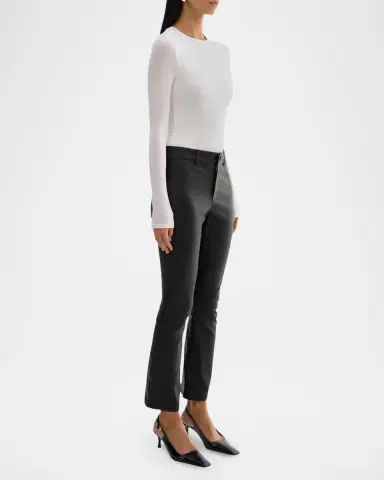 LAMARQUE Faris Leather Cropped Bootcut Pants | Thumbnail 2