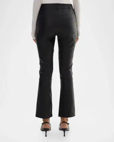 LAMARQUE Faris Leather Cropped Bootcut Pants | Thumbnail 3