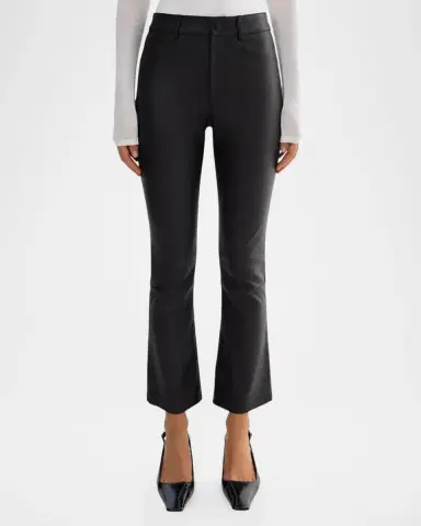 LAMARQUE Faris Leather Cropped Bootcut Pants | Thumbnail 4