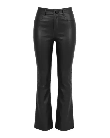LAMARQUE Faris Leather Cropped Bootcut Pants | Thumbnail 1