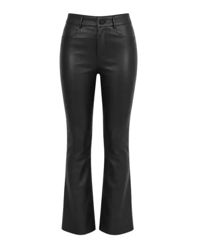 LAMARQUE Faris Leather Cropped Bootcut Pants