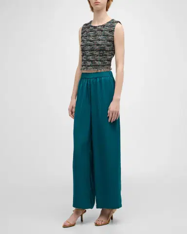 Misook Cropped Fringe-Trim Tweed Knit Tank | Thumbnail 2