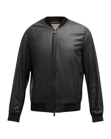 Emporio Armani Men's Leather Bomber Jacket | Thumbnail 1